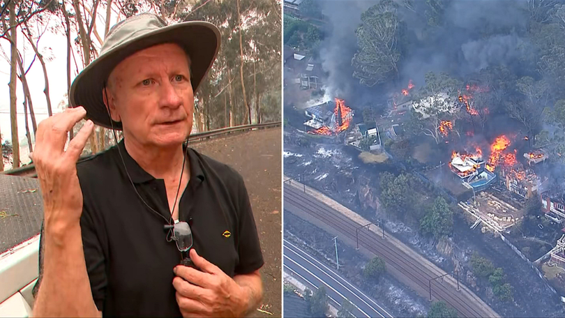 Koolewong resident, Mark Stringfellow, and the blaze in the small town.