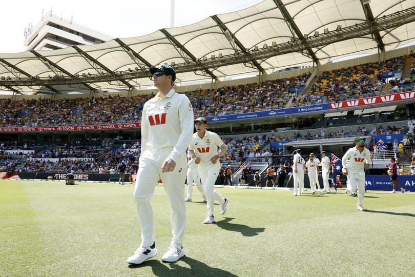 The scene on Day 4 as Australia enter the field.