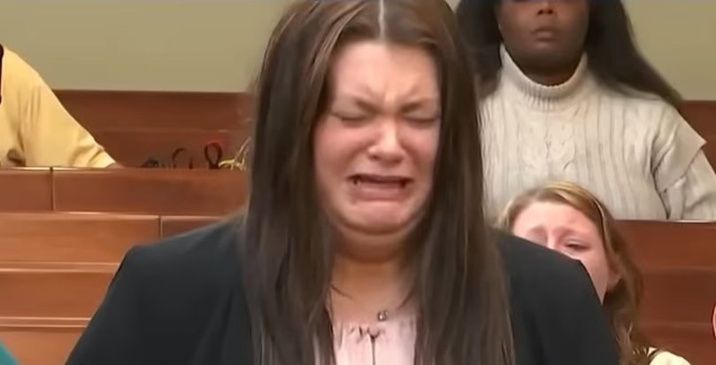 Trinity Madison Poague’s blank demeanour cracked as she learned she will spend the rest of her life in prison.