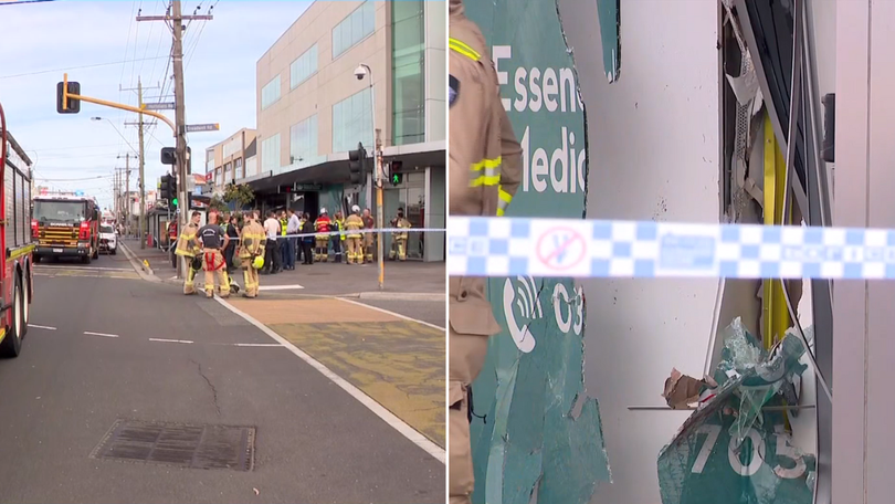 A pedestrian has been killed and a woman injured after a car ploughed into a medical centre in Melbourne’s west.