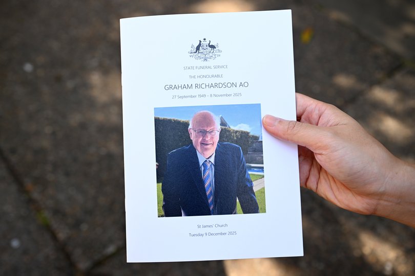 Graham Richardson's state funeral will be held at St James Church, in Sydney, Tuesday, December 9, 2025.