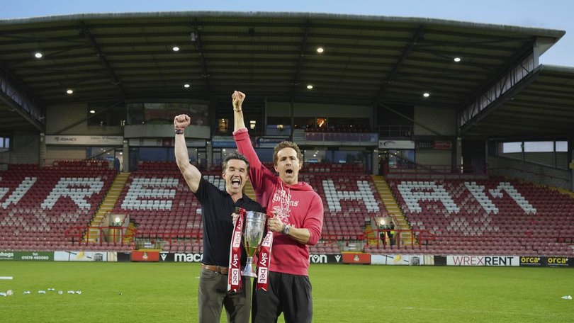Rob McElhenney and Ryan Reynolds bought Wrexham in 2021 and have overseen its fairytale success. (AP PHOTO)