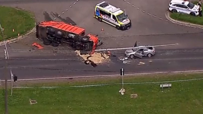 The unidentified woman was declared dead at the scene.