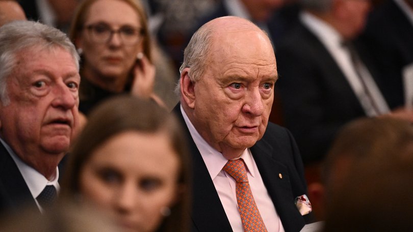 Alan Jones attends the state funeral for Graham Richardson.