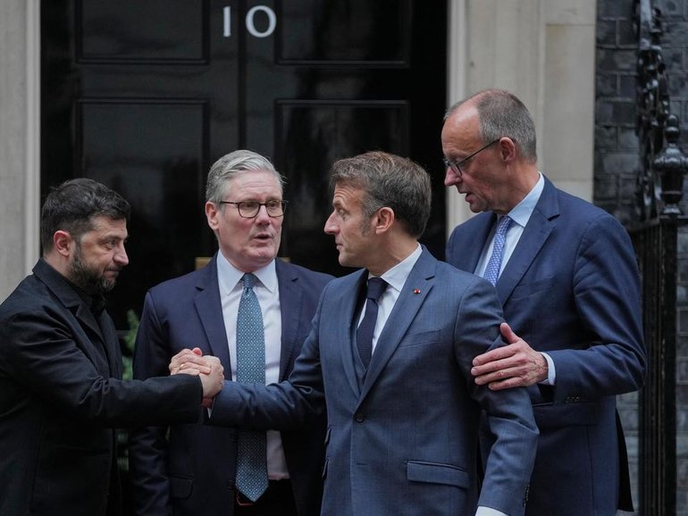 Ukraine President Volodymyr Zelensky has been working with EU allies on a ‘refined’ peace plan. (AP PHOTO)