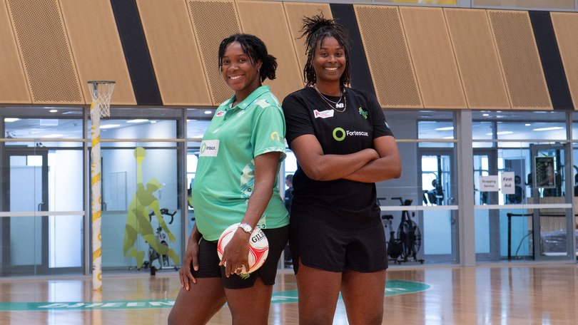 West Coast Fever superstar Jhaniele Fowler-Nembhard (left) is pregnant, with countrywoman Romelda Aiken-George (right) to replace her at the club next season.
