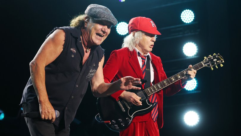 News. Concert. AC/DC Concert at Optus Stadium. Brian Johnson and Angus Young.
