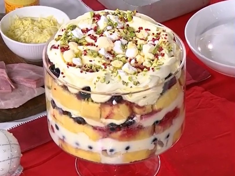 Mixed Berry and White Chocolate Trifle.
