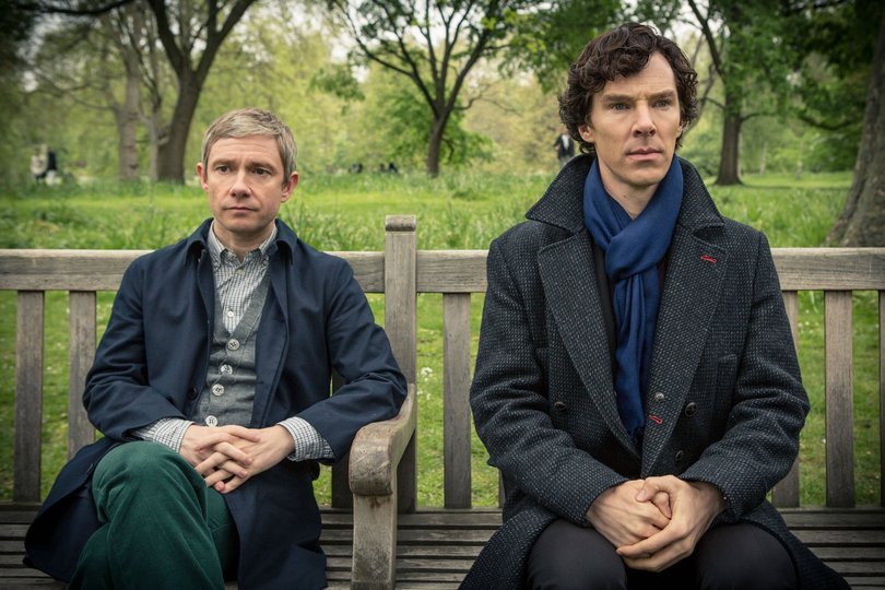 Martin Freeman and Benedict Cumberbatch in Sherlock. 