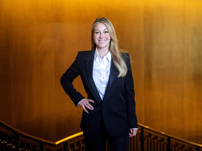 Myer executive chair Olivia Wirth at the company’s annual general meeting in Sydney.