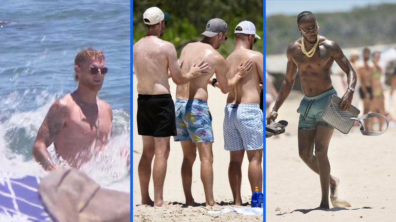 The England cricket team at Noosa today.