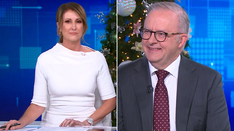 Anthony Albanese and Nat Barr.