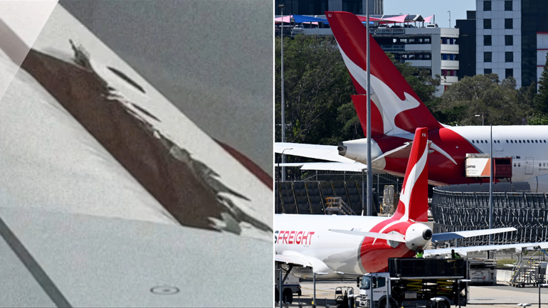 A hole found on the wing of a Qantas A380.
