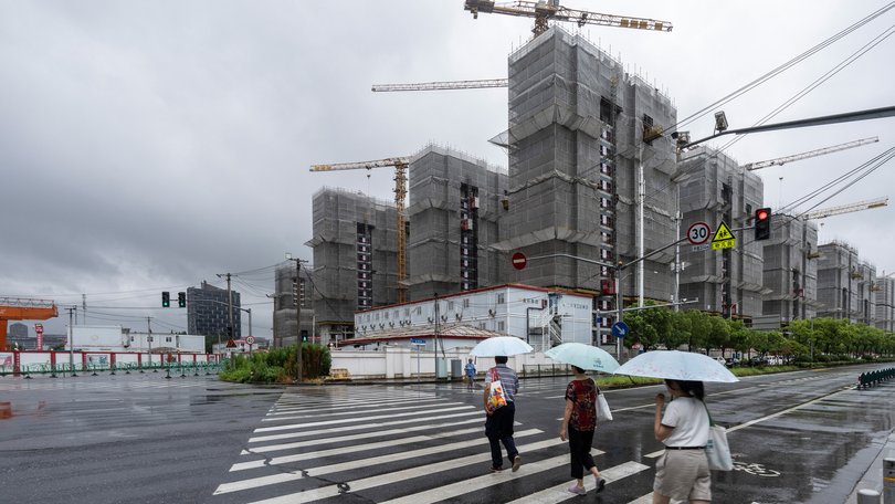 Properties under construction in Shanghai.