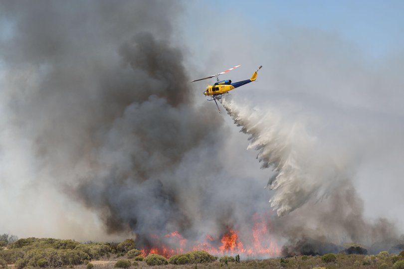 Aerial support has been tackling the blaze.