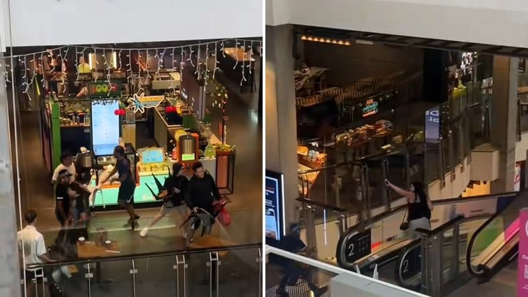 A brawl has broken out at Broadway Shopping Centre.