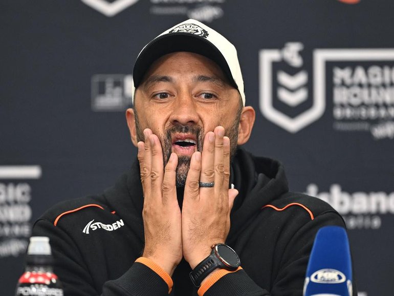 Wests Tigers coach Benji Marshall has been offered a new contract taking him up to 2030. (Dave Hunt/AAP PHOTOS)