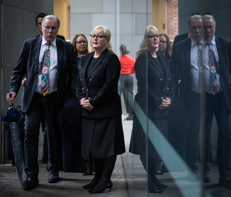 Mr Bennett and Ms Reynolds outside the David Malcolm Justice Centre after a previous court hearing.