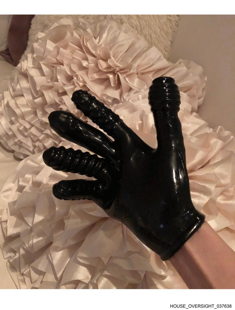 A black rubber glove.