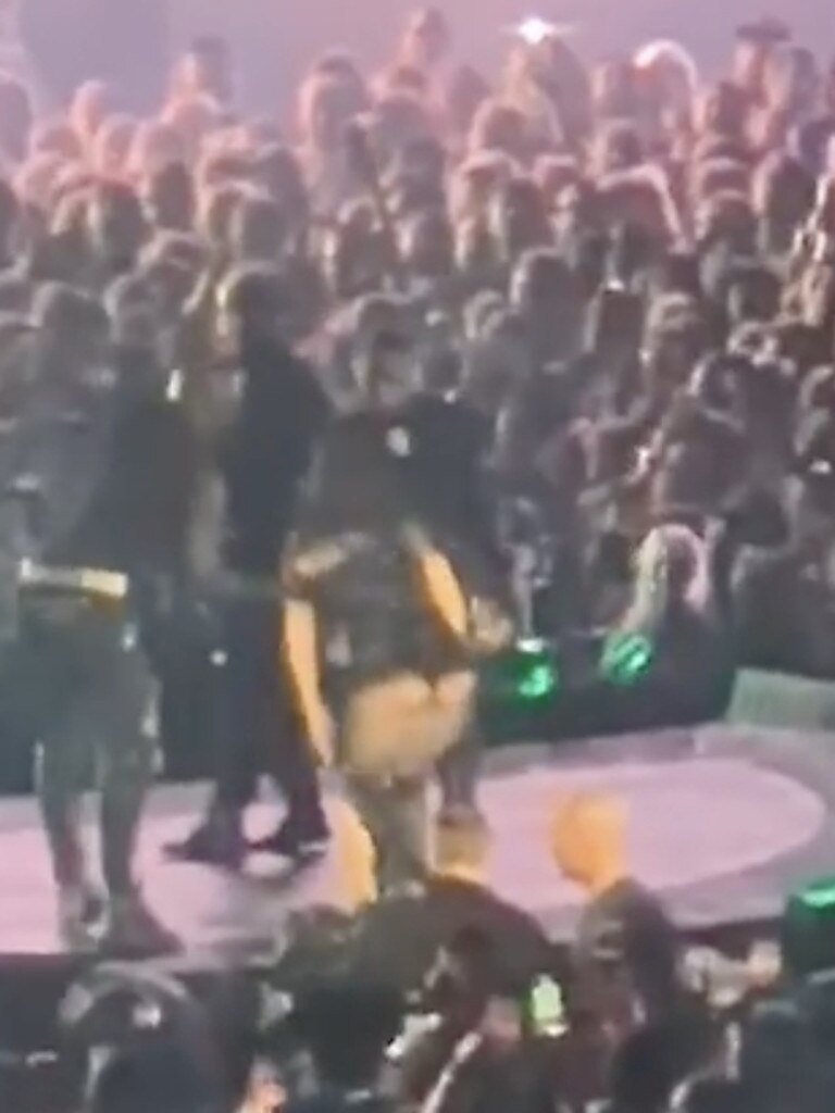 The show was paused while the dancer was treated.