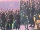 Lady Gaga was forced to pause her Sydney show after a dancer took a tumble off the stage in the pouring rain.