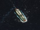 In an image provided by Vantor, the crude oil tanker Skipper passes near Guadeloupe in the Caribbean two days after it was seized by the US military.