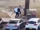 Gunman is tackled by a bystander.