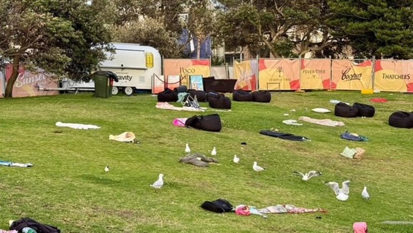 Early morning scenes at Bondi Beach following a major terrorist attack that killed 16 and injured 40. Picture: NewsWire / Gaye Gerard,