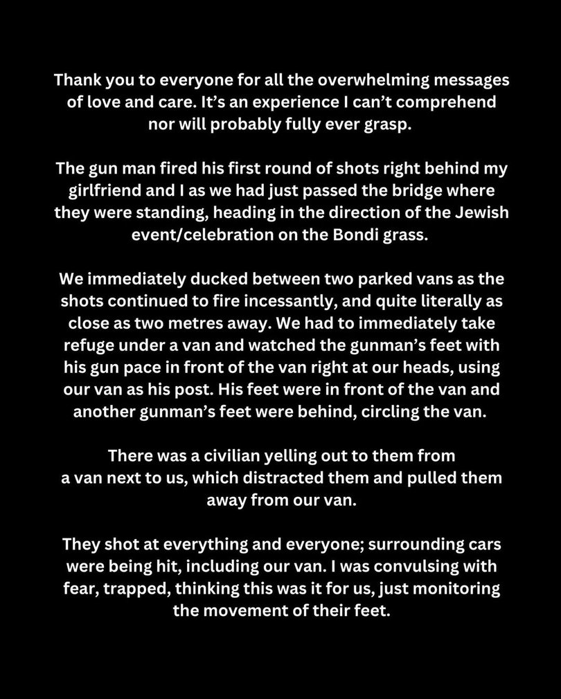 She said the ordeal lasted around 15 minutes as shots rang out and cars were riddled with bullets.
