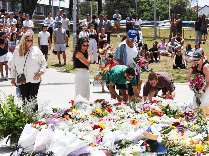 Floral tributes have been laid at Bondi Beach.