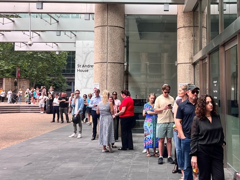 Dozens of donors are lining up outside Sydney’s Town Hall Lifeblood centre, which is currently accepting walk-ins.