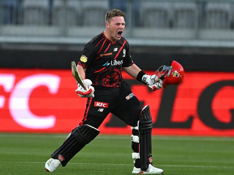 Tim Seifert has blazed a century for the Melbourne Renegades against Brisbane. (James Ross/AAP PHOTOS)