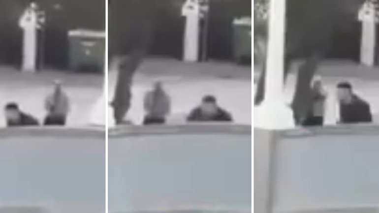 the detective can be seen creeping up on the alleged terrorist attackers, father and son Naveed Akram, 24, and Sajid Akram, 50, as they fire shots from a pedestrian bridge