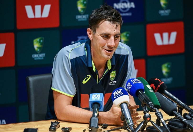 Cummins at his press conference on Tuesday.