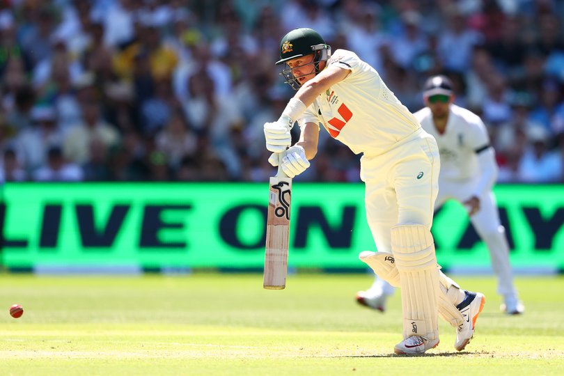 ADELAIDE, AUSTRALIA - DECEMBER 17: Marnus Labuschagne of Australia bats during day one of the Third Test Match in the 2025-26 Ashes Series between Australia and England at Adelaide Oval on December 17, 2025 in Adelaide, Australia. (Photo by Robert Cianflone/Getty Images)