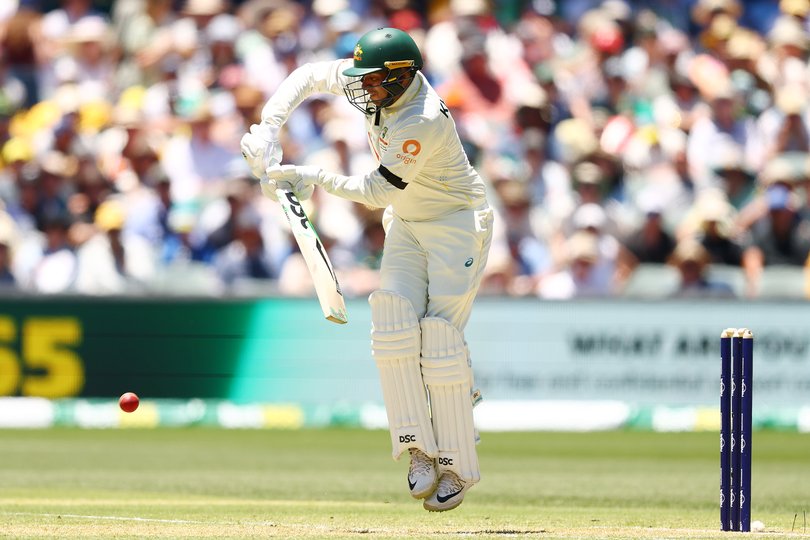 Usman Khawaja of Australia bats during day one of the Third Test Match.