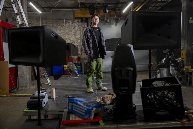 Michael Falco-Felderman, who runs the Queer Nightlife Community Centre, in the East New York neighbourhood of Brooklyn, December 12, 2025.