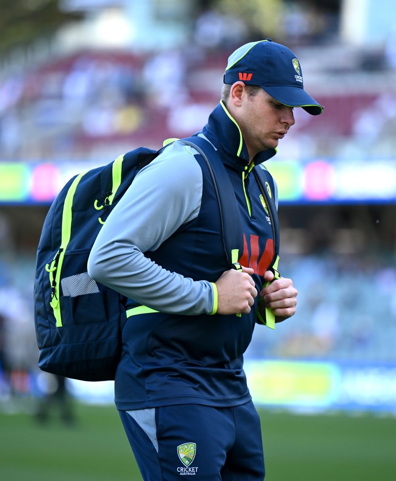Steve Smith leaves the ground ahead of the toss on Wednesday.