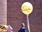 Community leader Alex Ryvchin carries a balloon at the funeral for 10-year-old Matilda. (Mick Tsikas/AAP PHOTOS)