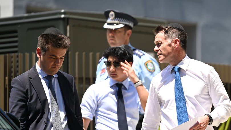 NSW Premier Chris Minns arrives at the funeral service for Tibor Weitzen.