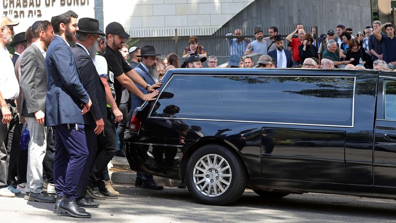 The funeral of Tibor Weitzen at Chabad of Bondi.