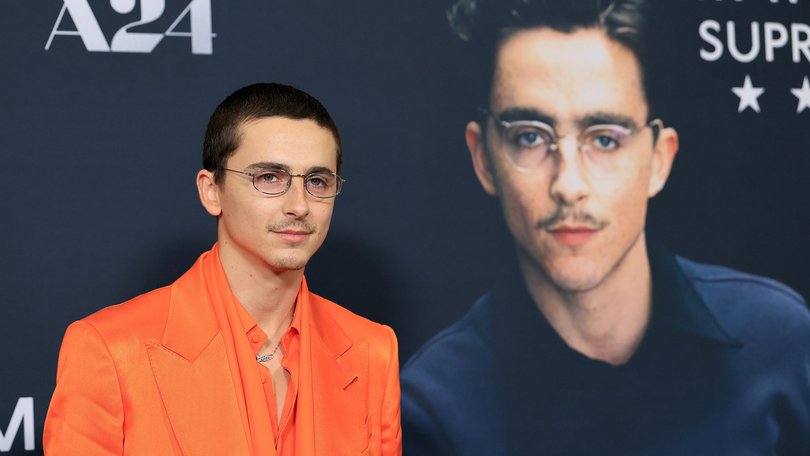 Timothée Chalamet attends A24's Marty Supreme New York premiere on December 16, 2025 in New York City.