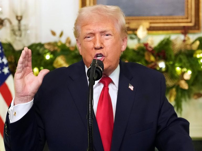 Donald Trump has boasted of his what he sees as his achievements during his first year in office. (AP PHOTO)