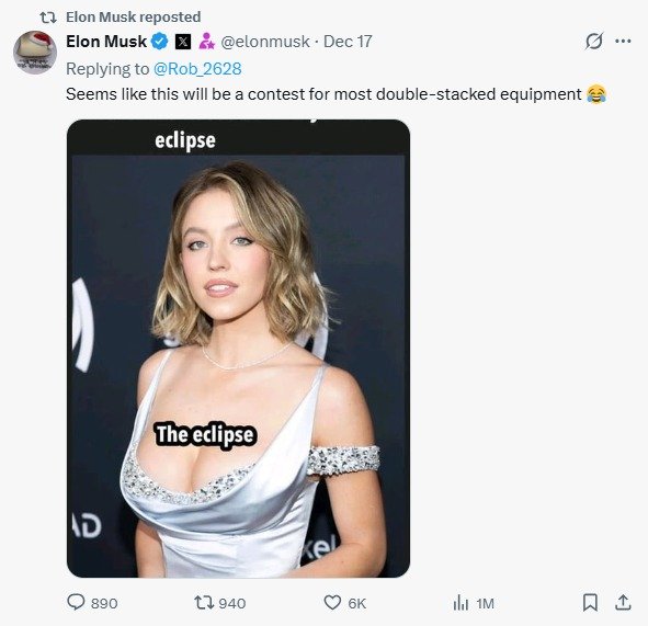 Sweeney is a regular feature on "weirdo" Musk's X account.