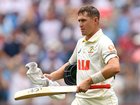 Marnus Labuschagne of Australia walks off the field after being dismissed.
