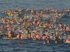 Hundreds of board riders and swimmers joined a paddle out at Bondi Beach in a show of solidarity. (Mick Tsikas/AAP PHOTOS)