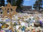 A floral tribute outside the Bondi Pavilion at Bondi Beach in Sydney.