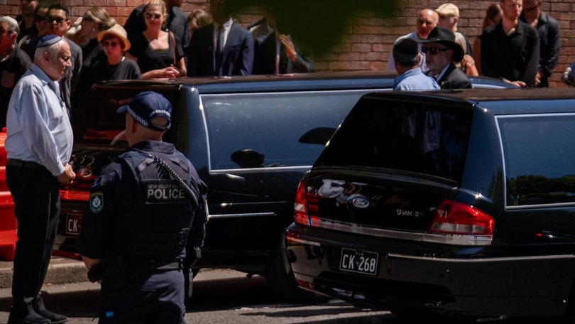 The couple’s coffins sat side by side at Sydney Chevra Kadisha.