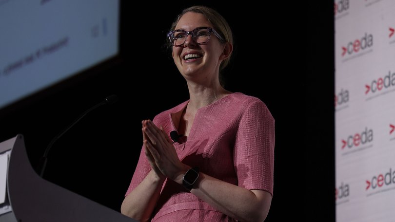 Productivity Commission Chair Danielle Wood has spoken at a CEDA event in Perth. PIctured is Danielle at the PCEC