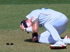 Ben Stokes knocked his head on the ground. 